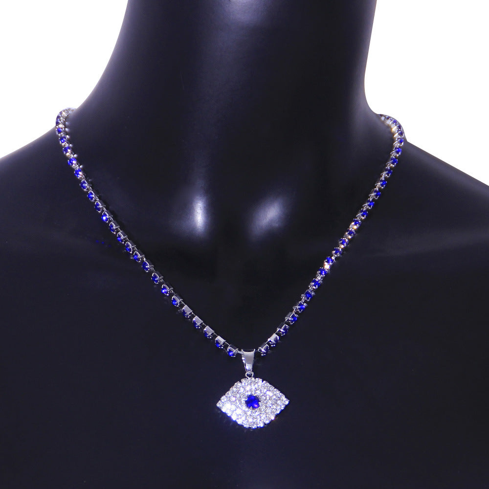 Hip Hop Blue Eyes Exaggerated Pendant Necklace