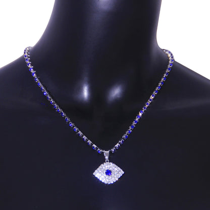 Hip Hop Blue Eyes Exaggerated Pendant Necklace