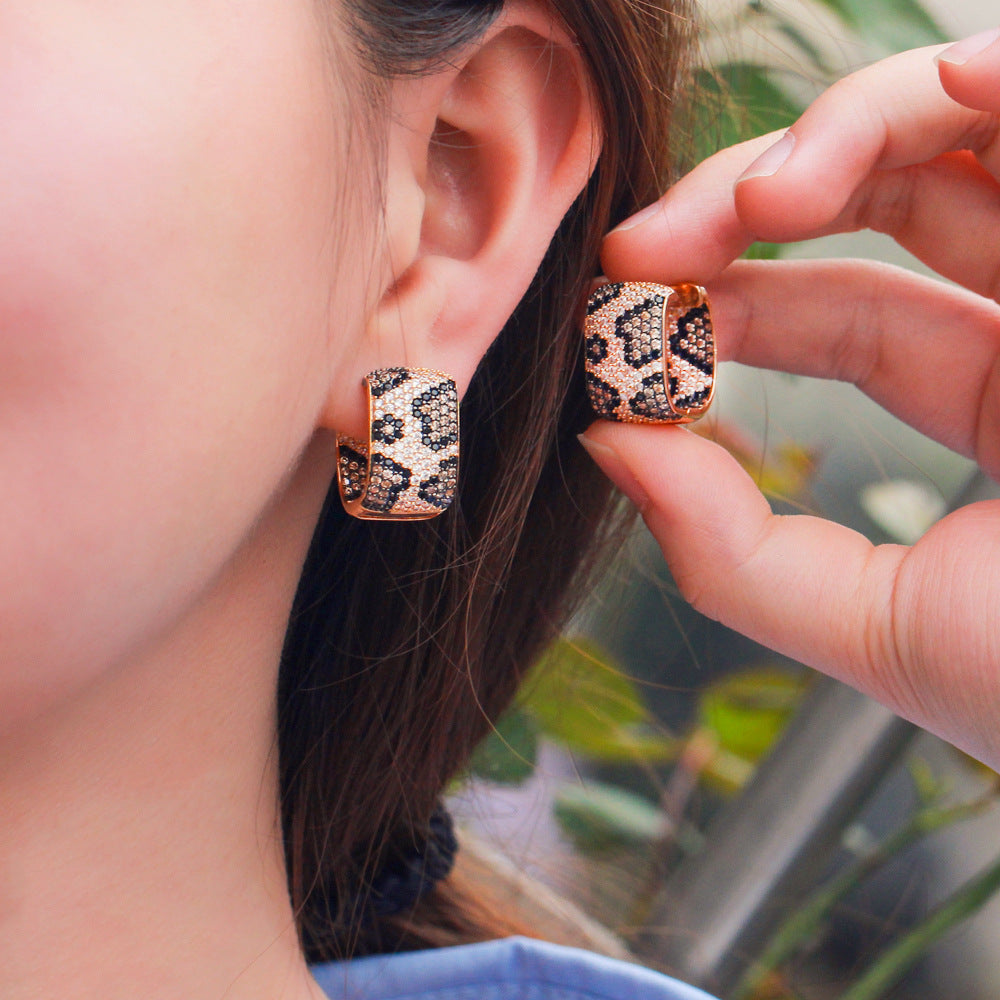 Fashionable Multicolor Leopard Print Earrings