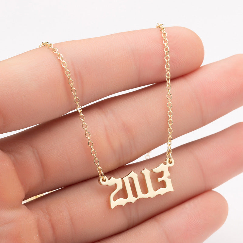 Special Date Year Number Necklace