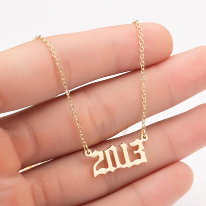 Special Date Year Number Necklace