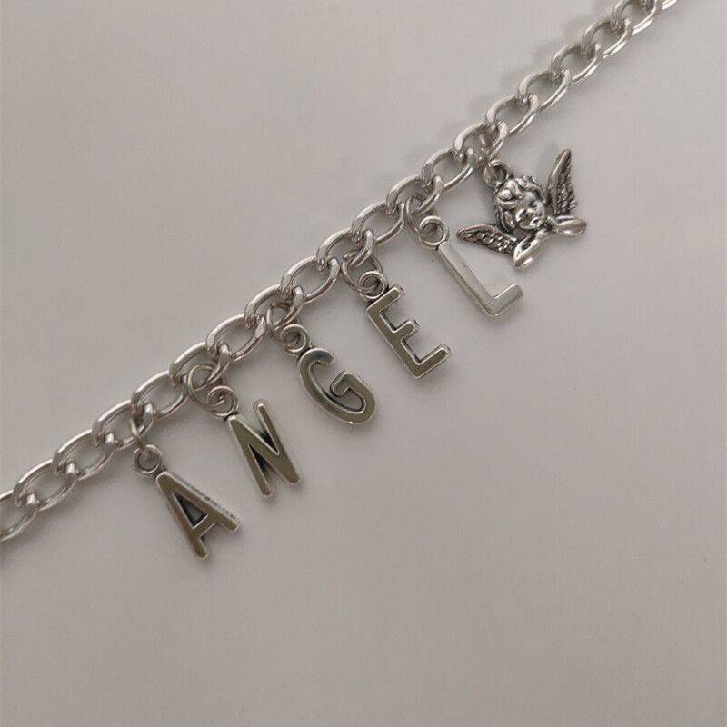 ANGEL letter angel pendant necklace