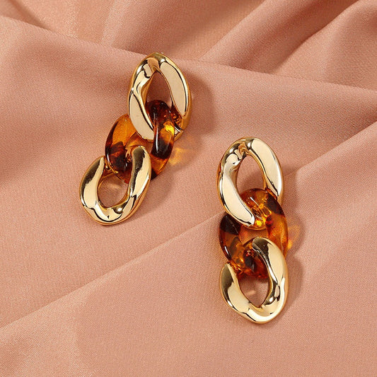 Leopard-print Resin with Diamond Stud