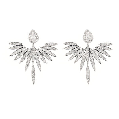 Zircon earrings angel wings earrings