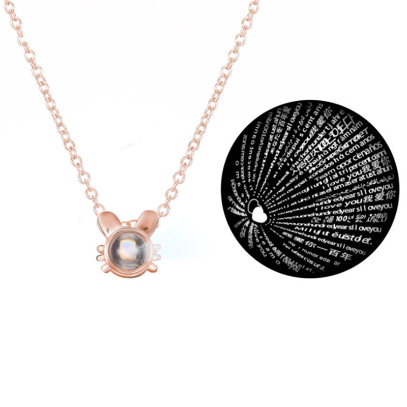 100 languages I love you projection necklace