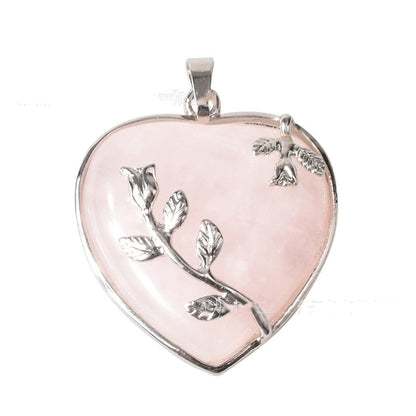 Natural stone crystal pendant necklace