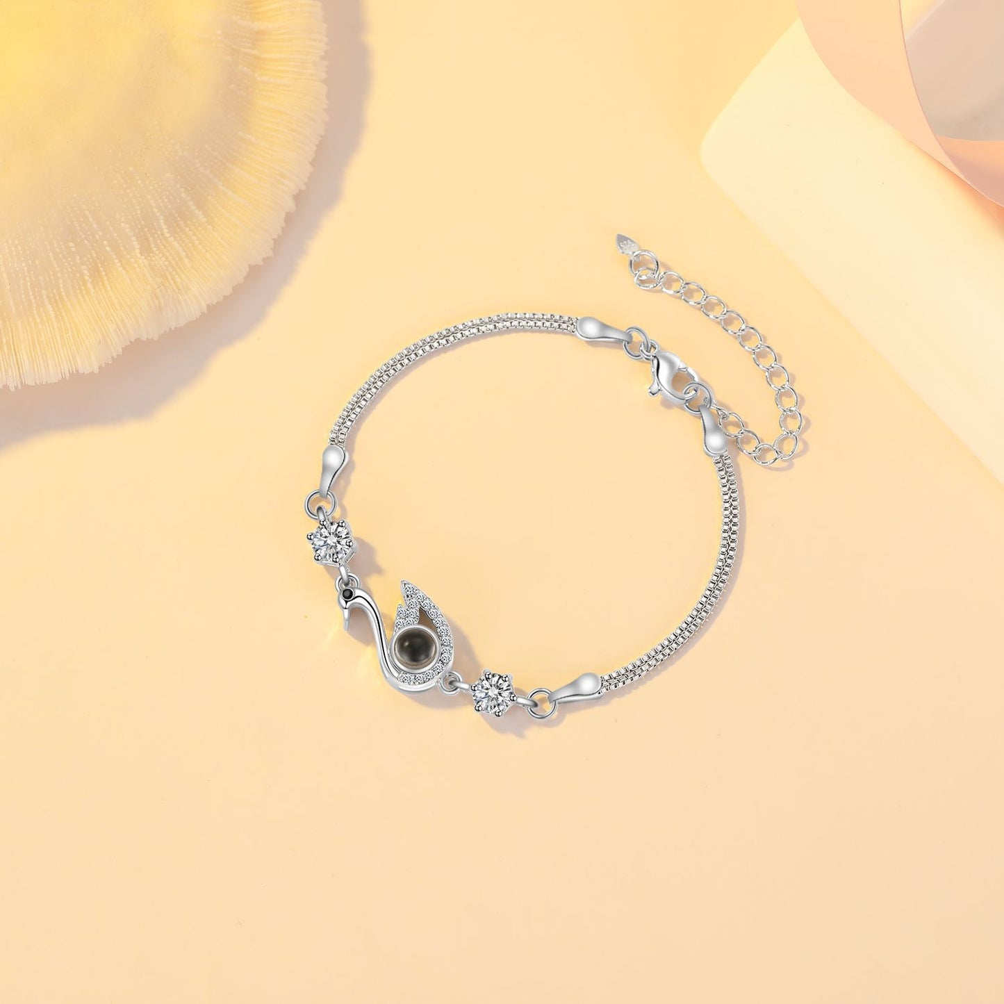 Languages Projection I Love You Swan Projection Bracelet