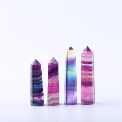 Natural Crystal Column Colored Purple Fluorite Column