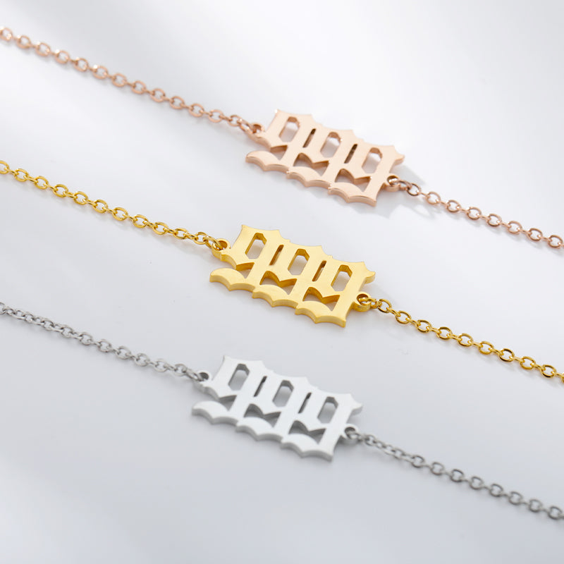 Personalized Lucky Angel Number Bracelet Stainless Steel