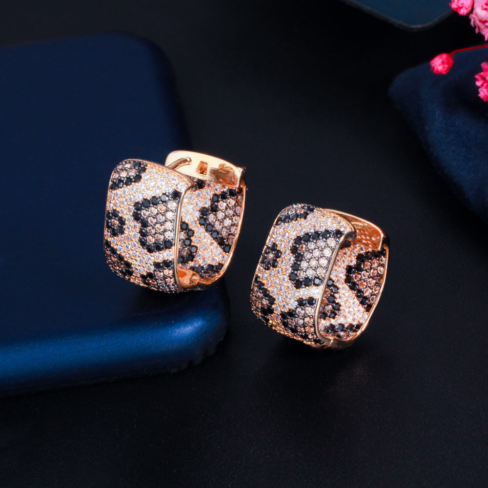 Fashionable Multicolor Leopard Print Earrings