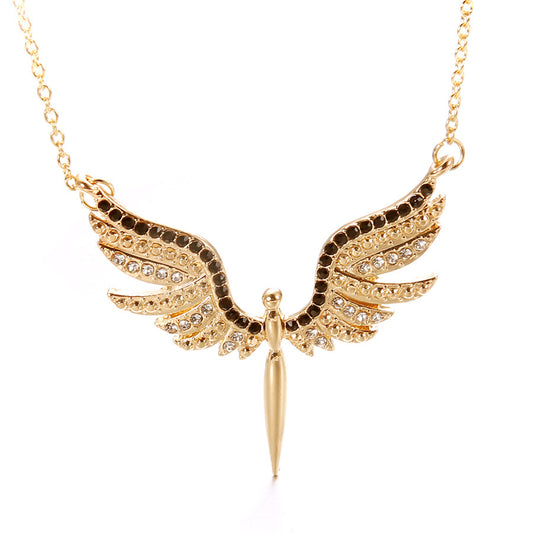 Diamond angel praying to guard angel wings