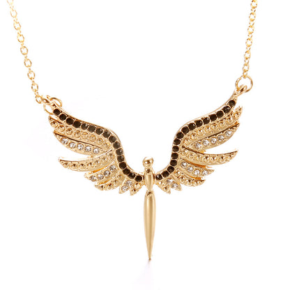 Diamond angel praying to guard angel wings