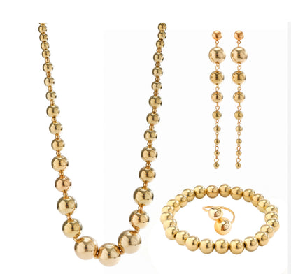 Punk Exaggerated Big Round Bead Trendy Retro CCB Chain Clavicle Necklace