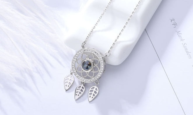 Projection love necklace female 100 languages i love you memory dream catcher clavicle chain