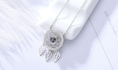 Projection love necklace female 100 languages i love you memory dream catcher clavicle chain