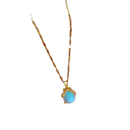 Fashion Cute And Harmless Seven-star Ladybug Necklace Crystal Clear