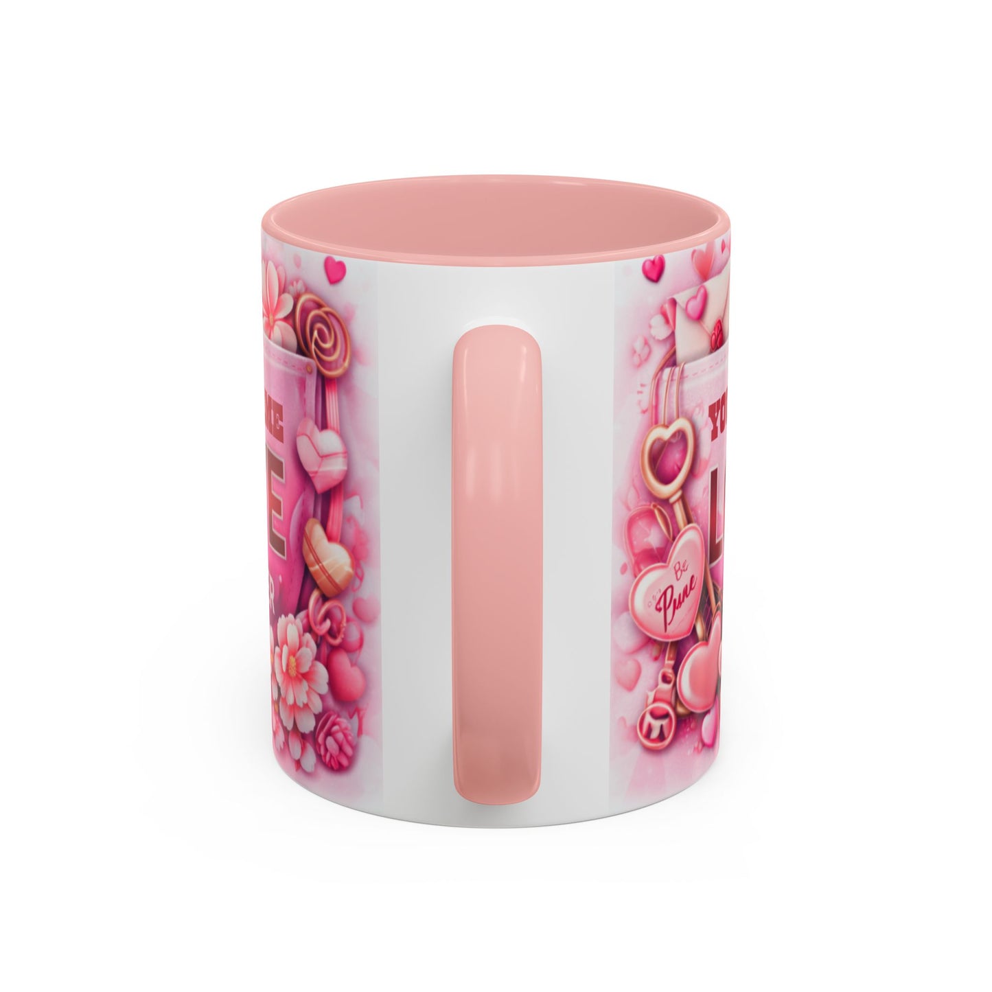 Your Name Love Forever mug | Valentine heart floral coffee mug