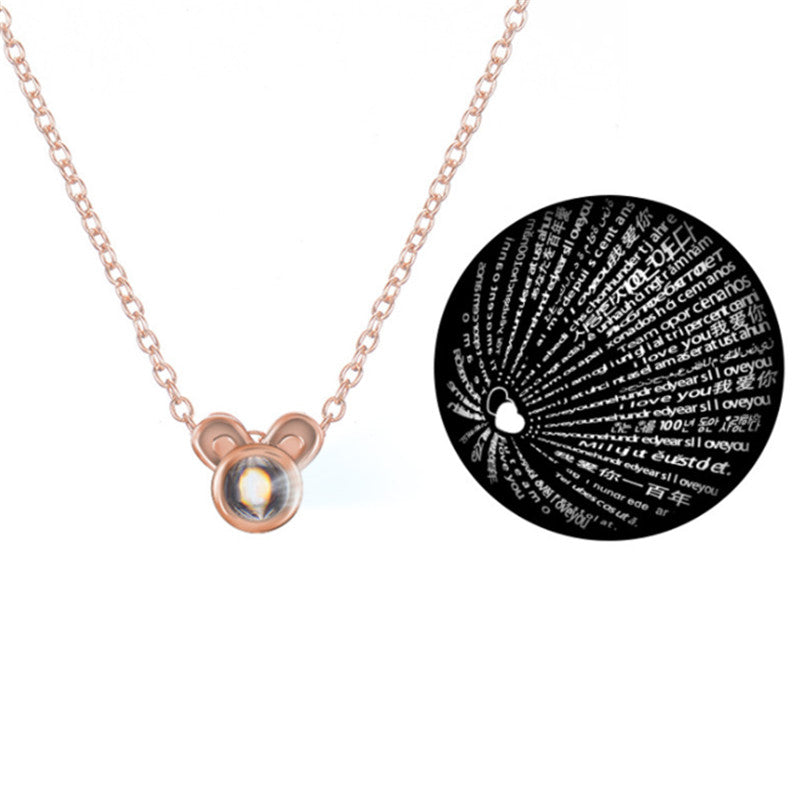 100 languages I love you projection necklace