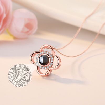 Love Memory Projection Couple Necklace Languages I Love You