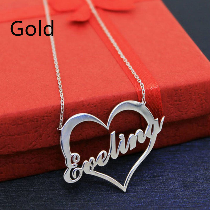 Love Name Necklace Women's Versatile Collar Chain