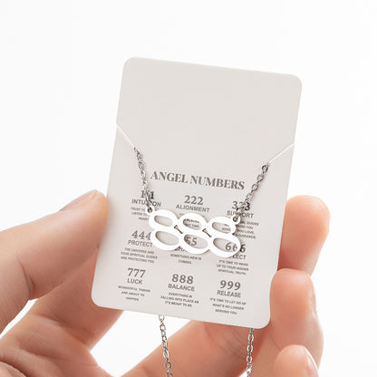Angel Lucky Number Pendant Fashion 000-999 Stainless Steel Vintage Necklace