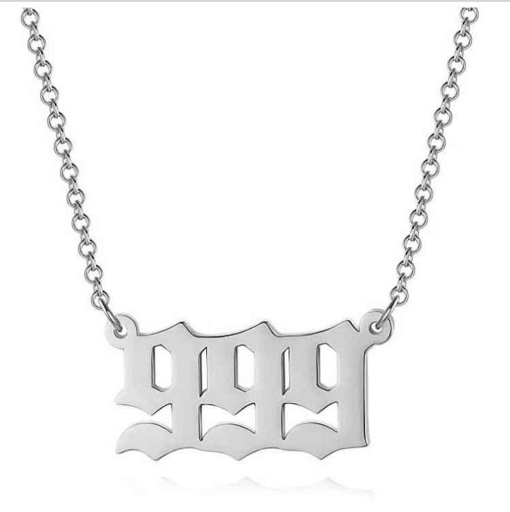 Angel Number Necklace 0-9 Pendant Short Necklace Women