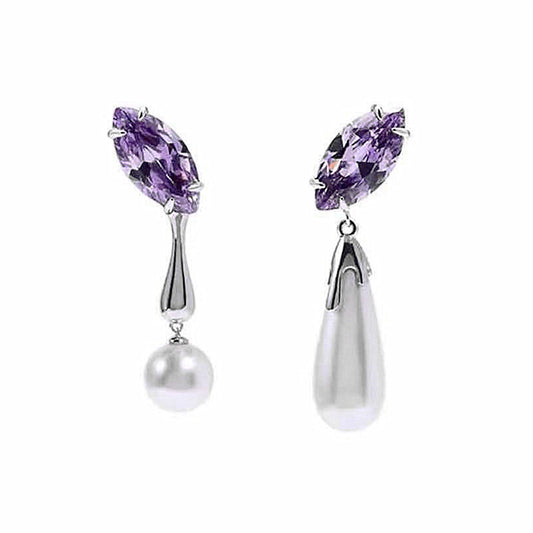 Silver Needle Niche Design Purple Crystal Zircon Series