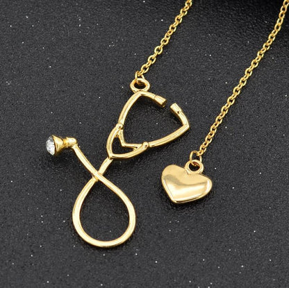 Creative Love ECG Stethoscope Pendant Necklace