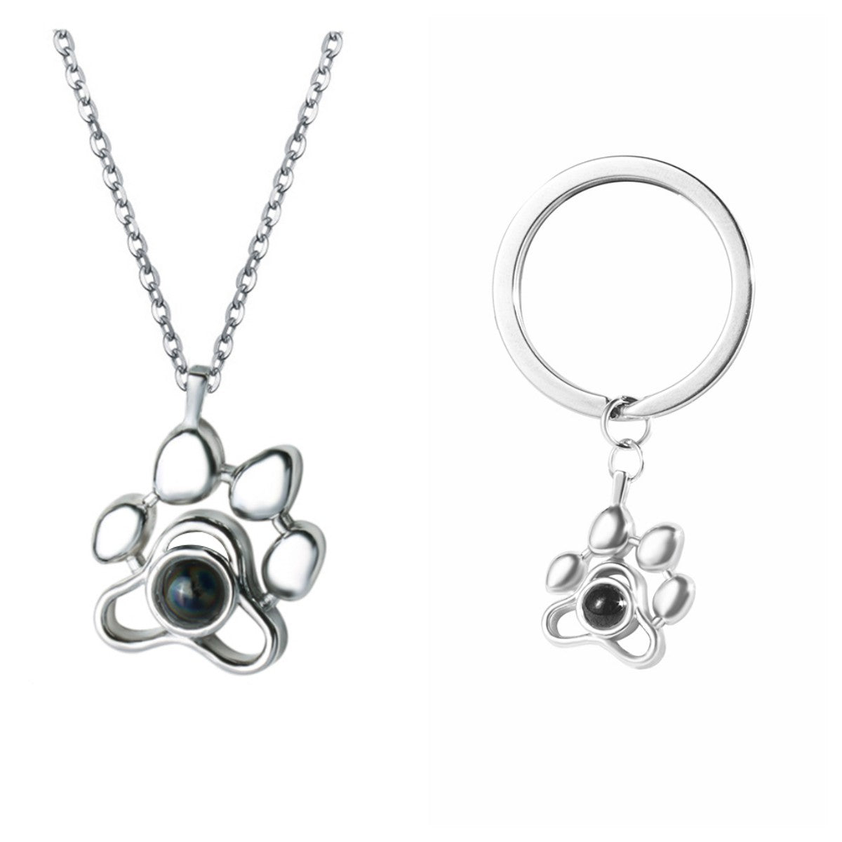 Projection cat paw necklace