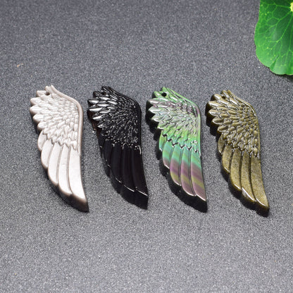 Silver stone Wing Pendant Necklace