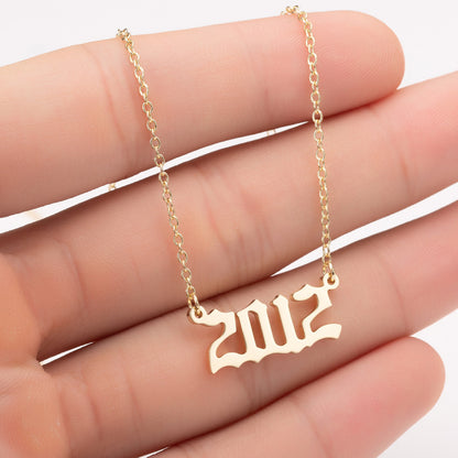Special Date Year Number Necklace