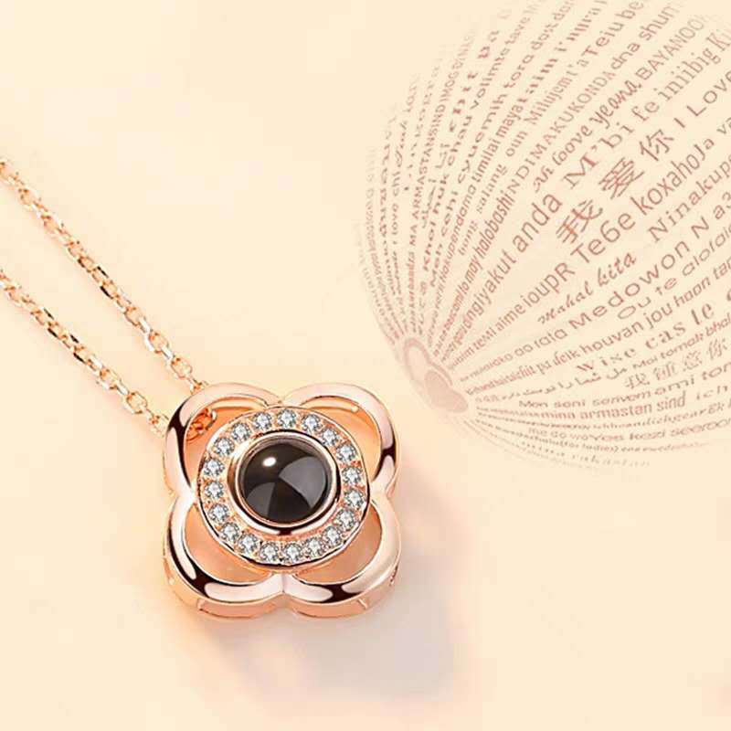 Love Memory Projection Couple Necklace Languages I Love You