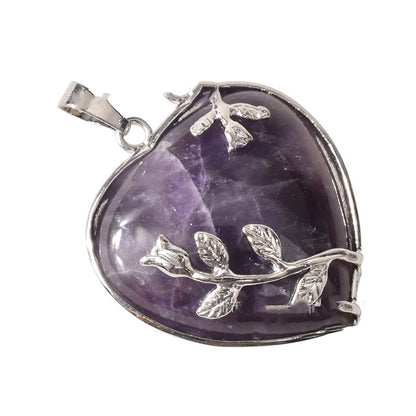 Natural stone crystal pendant necklace