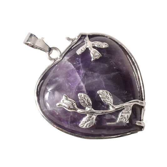 Natural stone crystal pendant necklace