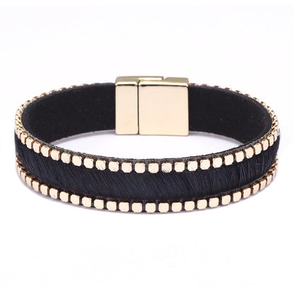 Leopard head U-shaped alloy simple bracelet