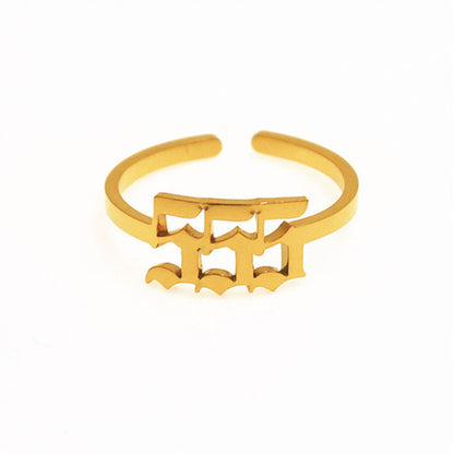 Stainless Steel Lucky Number Ring 111-999 Auspicious Joint Ring