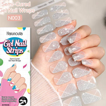 Semi-cured Gel Ice Transparent Nude Color Nail Stickers