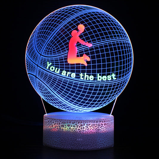Sports Series Football 3D Night Light Touch Table Lamp