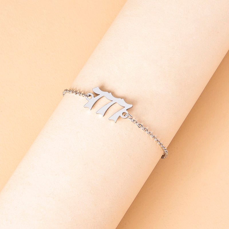 Lucky Number 777 Stainless Steel Bracelet