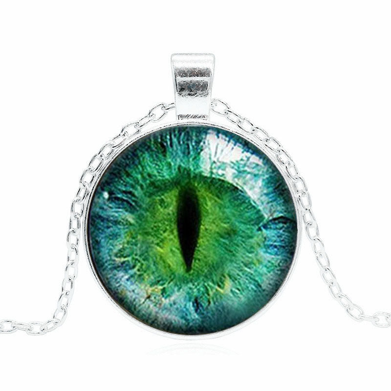 Cat's Eye Longans Time Stone Pendant Necklace For Women All-match Sweater Chain
