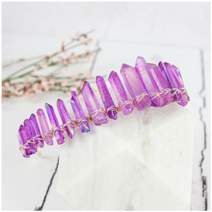 Women's Handmade Purple Crystal Headband