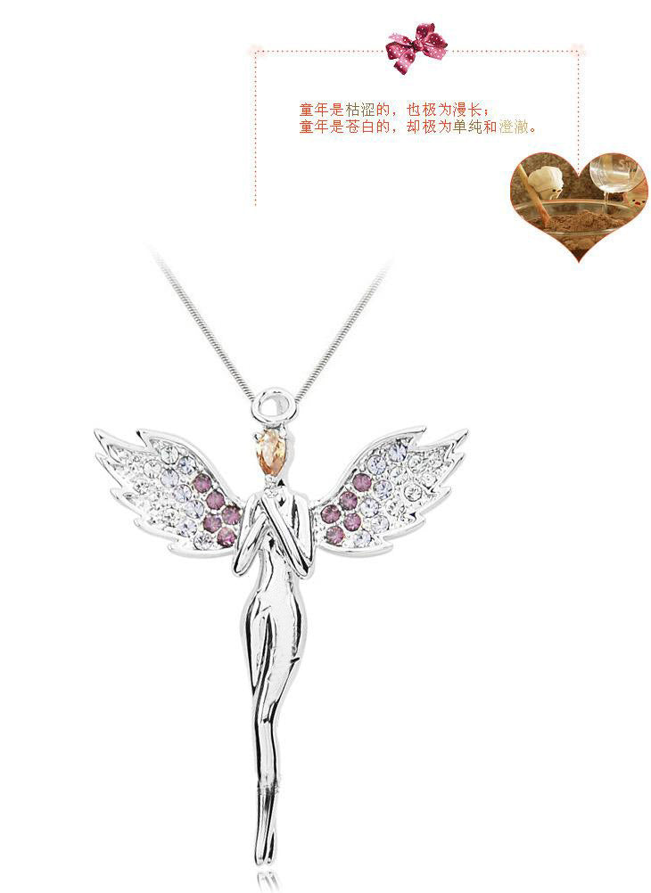 Diamond angel necklace