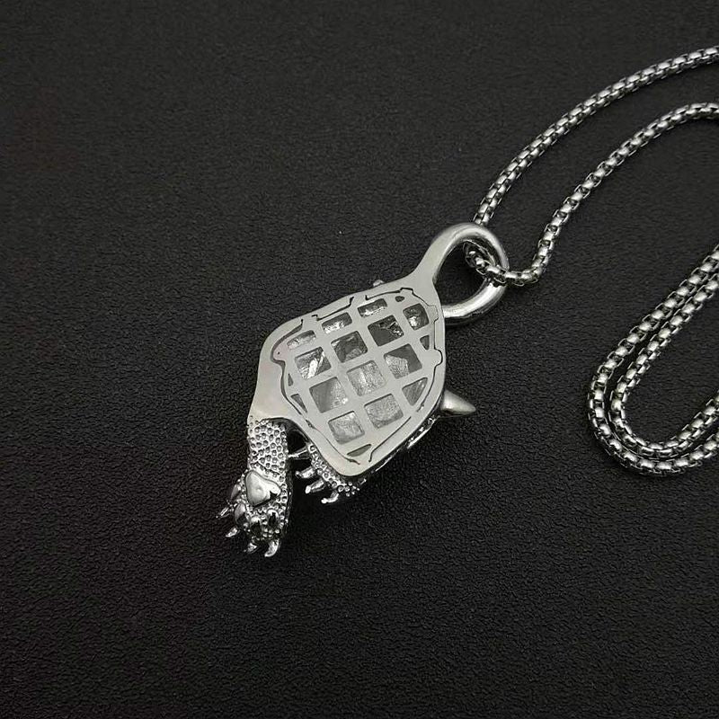 Titanium Steel Leopard Head Pendant Necklace