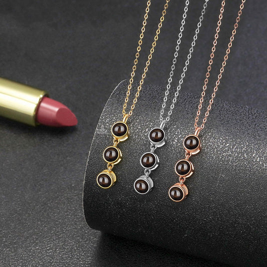 S925 Pure Silver Multi Pendant Projection Necklace