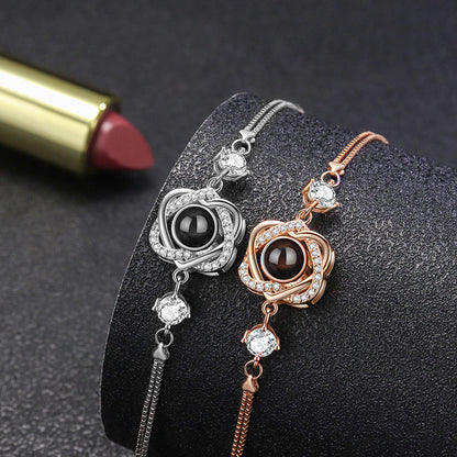 Silver Bracelet Female 100 Projection Language Irregular