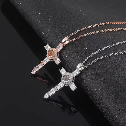 Jewelry Cross Projection Necklace Bronze Projection
