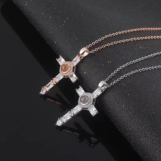 Jewelry Cross Projection Necklace Bronze Projection