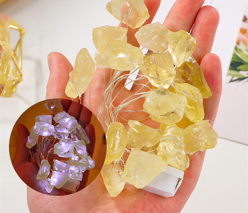 Natural Purple White Crystal Rough Ambient Light