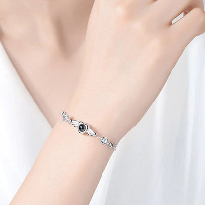 TestingWings of Angel Photo Projection Bracelet Nano Engraving Custom Jewelry