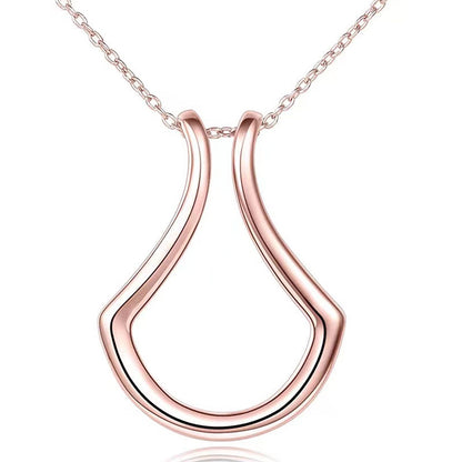 Women's Fashion Simple U Shape Ring Holder Necklace
